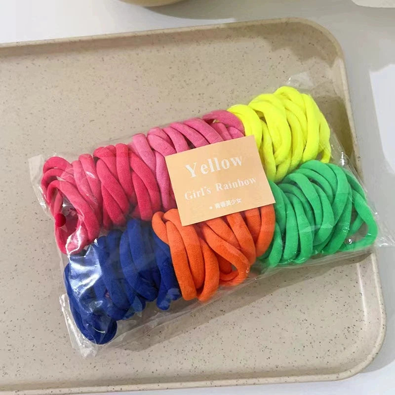 50/Set Colorful Elastic Hair Bands Children Girl Ponytail Holder Elastic Rubber Bands For Women Hair Accessories Headband