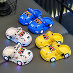 New 2026 Kids Glowing Slippers Summer Outdoor Two-Way Wear Anti-Slip Cute Small Children Sandals Boys Slip-On Home Slippers