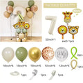 40 pieces new jungle retro animal balloons for kids birthday number 12345  party decoration set with digital columns Tiger Lion