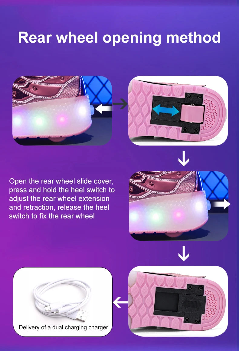 Sneakers Roller Shoes Dual-Use Skates for Kids and Adults