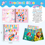 1-6PCS Sticker Book For Kids Unicorn Sticker Paint Book Mermaid Children's Sticker By Number For Birthday Gift Girls Stationery