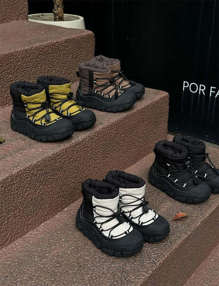 2025 New Winter Children Snow Boots For Boys Waterproof Warm Fur Rubber Sole Non-slip Fashion Girls Boots EU 26-37