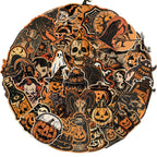 50PCS Retro Halloween Graffiti Stickers Aesthetic Phone Bike Wall Scrapbook Motorcycle Waterproof Sticker for Kids Toys Gifts