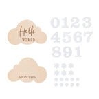 2Pcs Baby Wooden Balloon Milestone Cards Photography Accessories Baby Photography Shooting Props For Newborn Birthing Gifts
