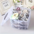 3-layer 18 Compartment Transparent Storage Box, Jewelry and Toy Storage Box, Suitable for Kitchen, Jewelry Organizer