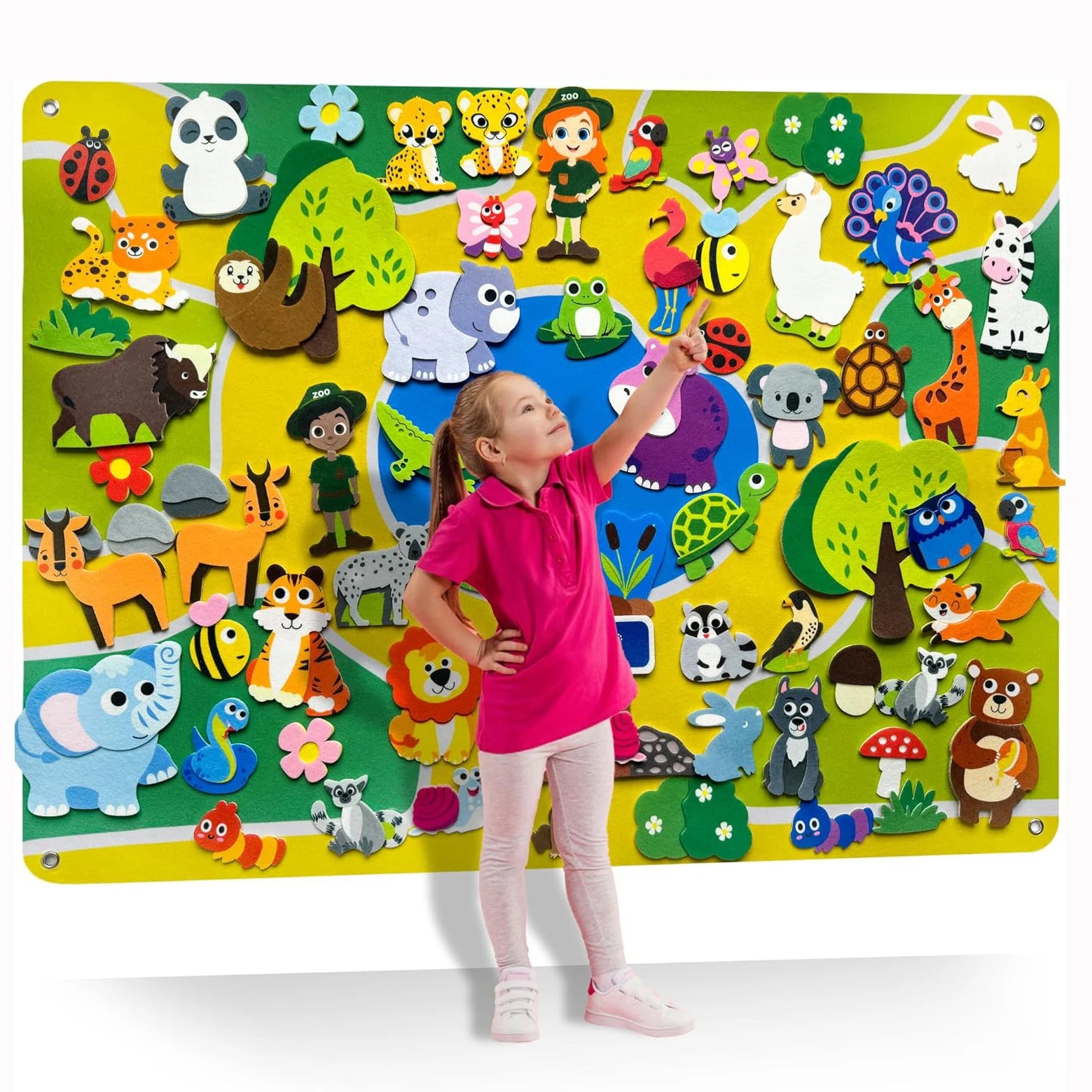 Zoo Animals Felt Story Board Montessori Learning Toy