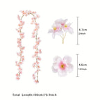 1pc 5.6ft Artificial Sakura Flowers Vine Wedding Garden Rose Arch Home Party Decoration Spring Bridal Fake Silk Scrapbook Plants
