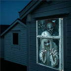 Scary Halloween Curtain Window Banner Horror Hanging Cloth Family Party Decoration Witch Zombie Ghosts Super Terrifying Backdrop