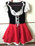 Little Red Riding Hood Costume Cape Dress up Halloween Cosplay Fairy Tale Princess for Women Adult