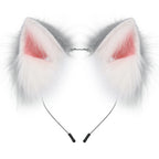 Handmade Faux Fur Animal Ears Headband Furry Cat Fox Ear Hairhoop Headwear Costume Accessory for Cosplay Masquerade