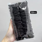 50pcs Girl Mixed Color Simple Hair Ties Hair Accessories