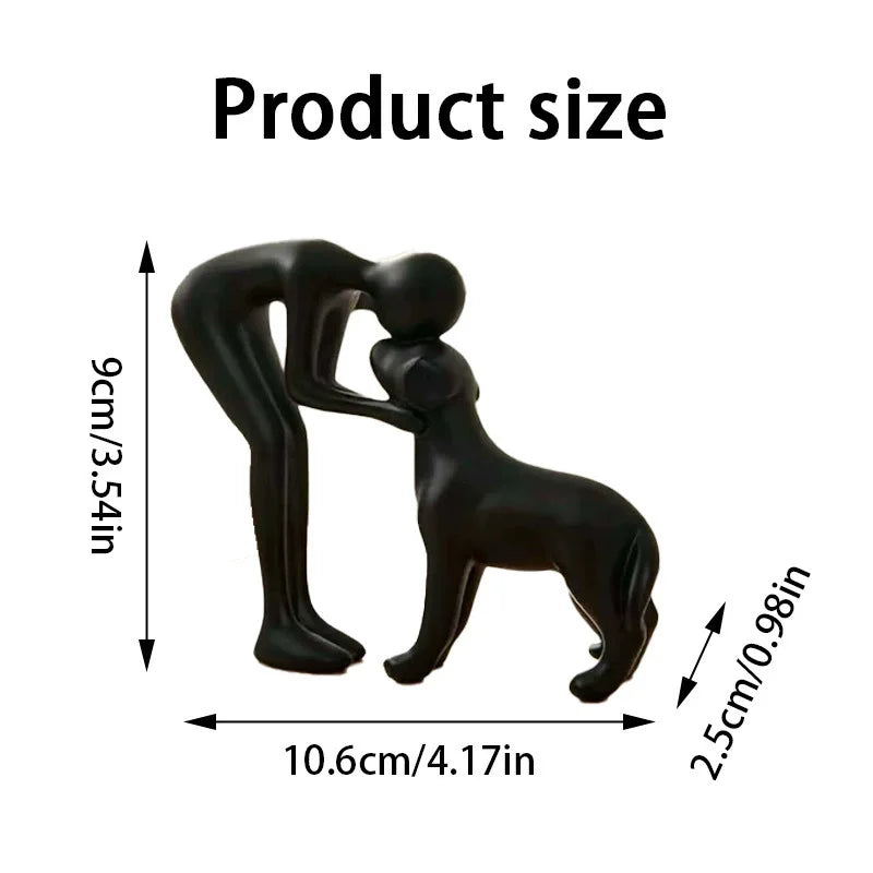 Abstract art companionship! Interactive human and pet figurines for home and office decor.