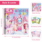 1/2PCS CutteeyFyry Sticker Book By Number Unicorn Stickers Paint Book For Kids Paint by Number Sticker Book Keep Kids Busy