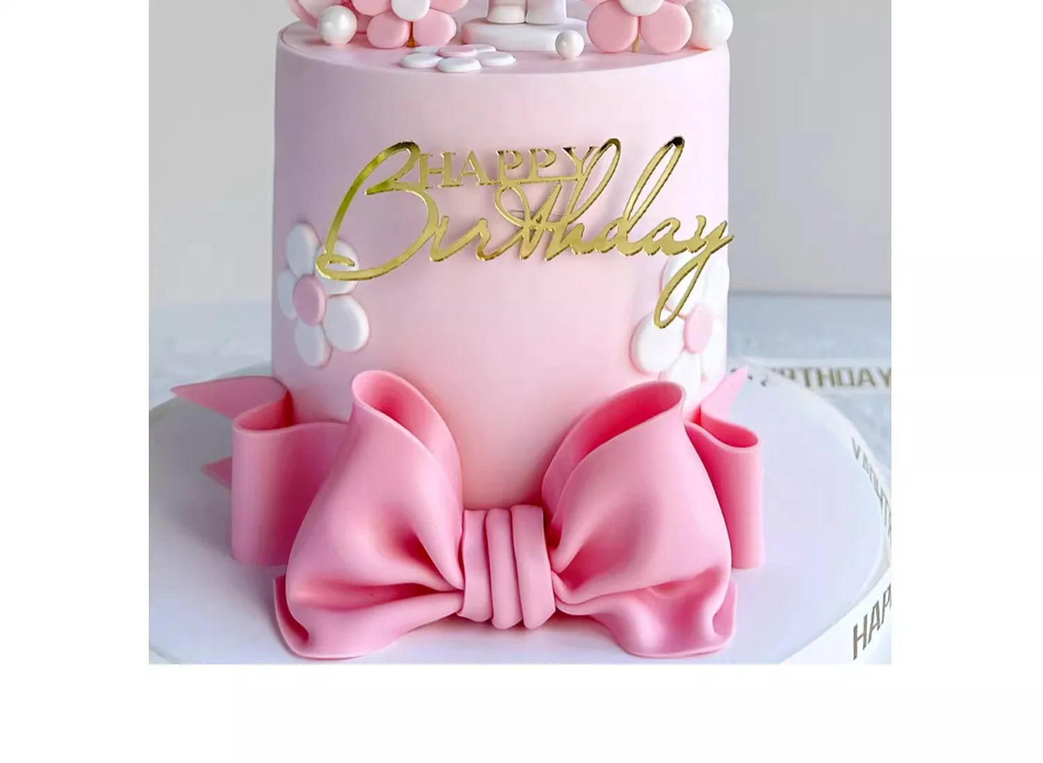 Princess Cake Topper Beautiful Girl with Bow Stars for Happy 1st Birthday Party Cake Decoration Baby Shower Party Supplies