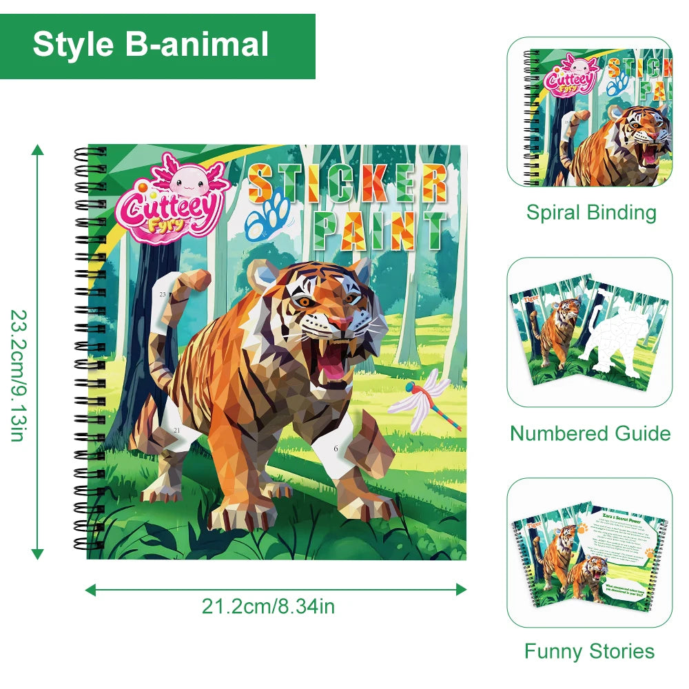 1/2PCS CutteeyFyry Sticker Book By Number Unicorn Stickers Paint Book For Kids Paint by Number Sticker Book Keep Kids Busy