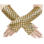 Women's Mermaid Cosplay Fingerless Gloves – Color Change Stage Accessory