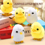 1/2Pcs Wind-Up Jumping Chicken and Duck Toys, Simulated Plush Chicken and Duck Walking Simulation, Halloween and Christmas Gifts
