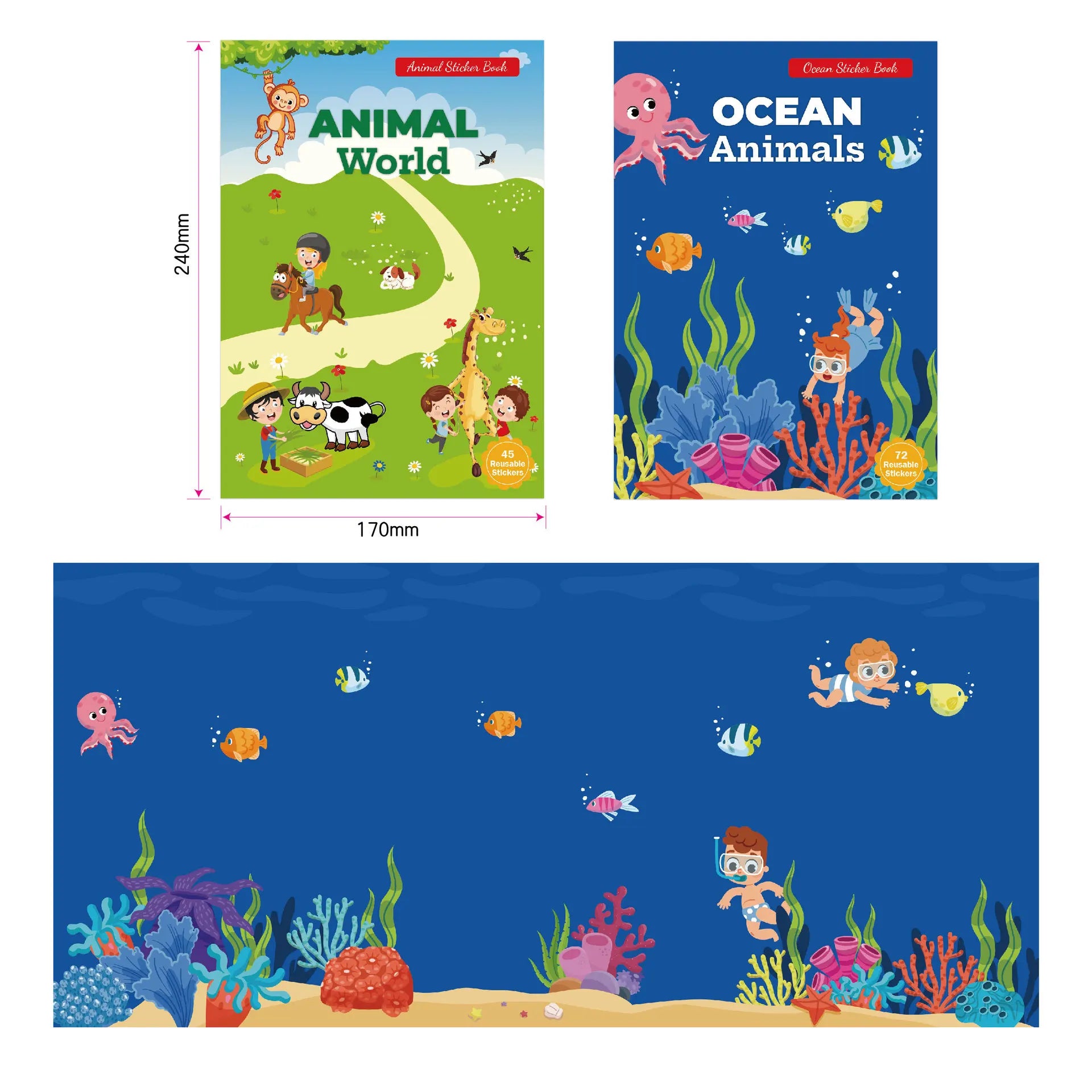 New Sticker Book Focus Potential Development Reusable Stickers Cartoon Animal Enlightenment Baby Early Education Book For Kids