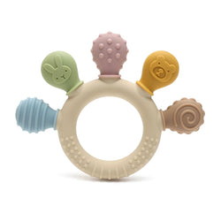 Silicone Baby Ring Teether – Multicolor Sensory Gum Relief Toy