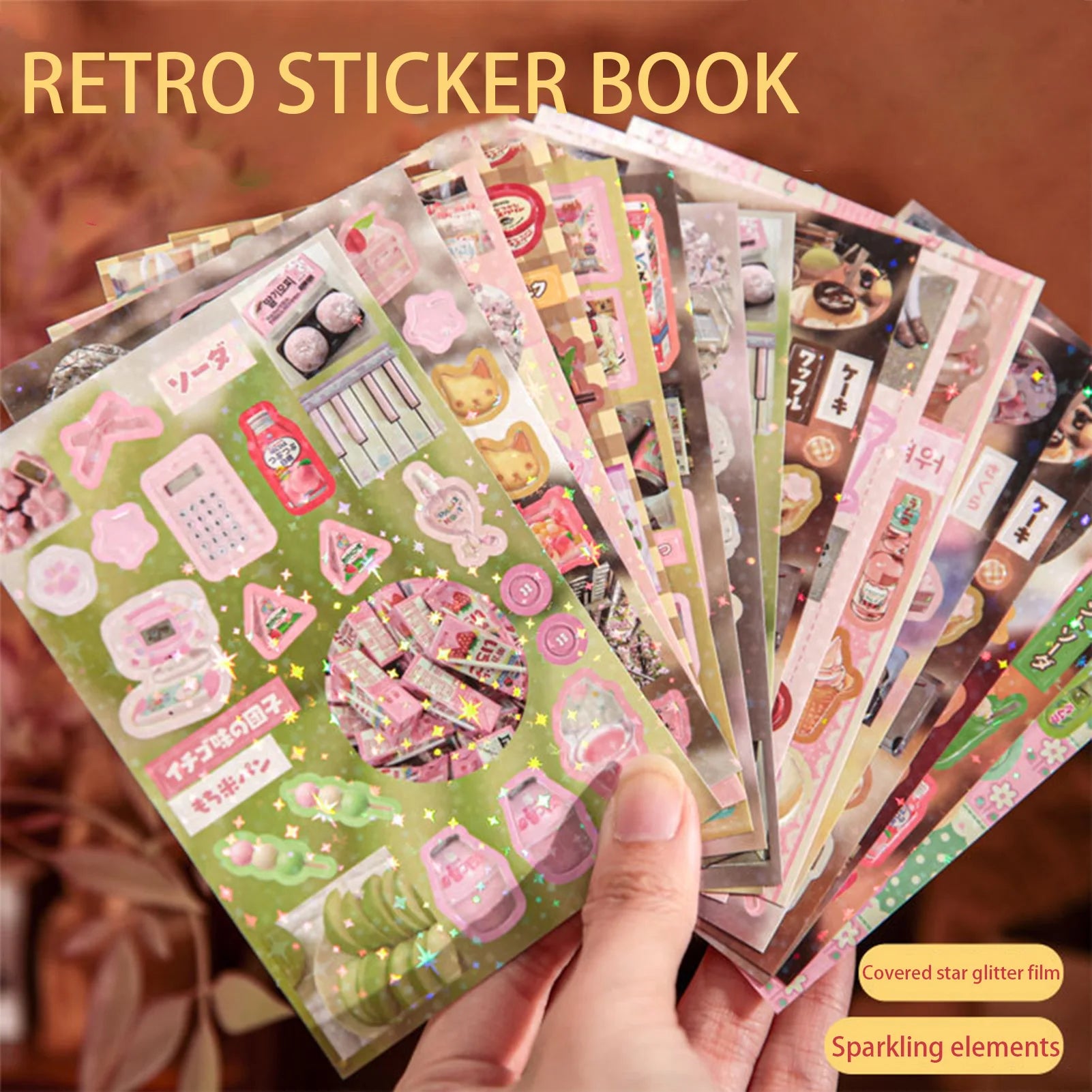 Japanese-style Cute Sticker Book with Delicious Dessert and Cake Stationery Stickers, Suitable for Birthday and Back-to-School