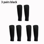 3 pairs New Football Socks Shin Pads Leg Cover Men Women Grip Cutsocks