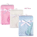 Baby Blanket & Swaddling Newborn Thermal Soft Fleece Blanket Winter Solid Bedding Set Cotton Quilt Infant Bedding Swaddle Wrap