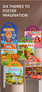 Reusable Sticker Book for Kids Vehicles Truck Multi-Theme Bubble Sticker Jelly Stickers Educational Learning Toys for Children