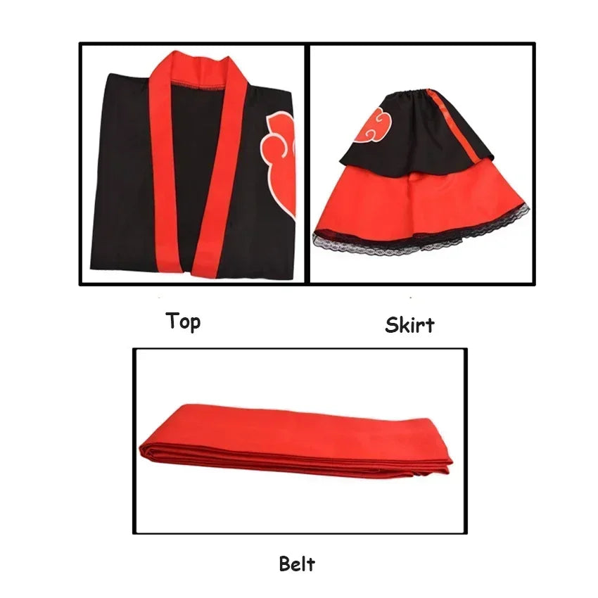 New Ninja Cosplay Anime Kimono Dress Girl Halloween Costume for Kid Skirt Suit Festival Carnival Disguise Women Masquerade