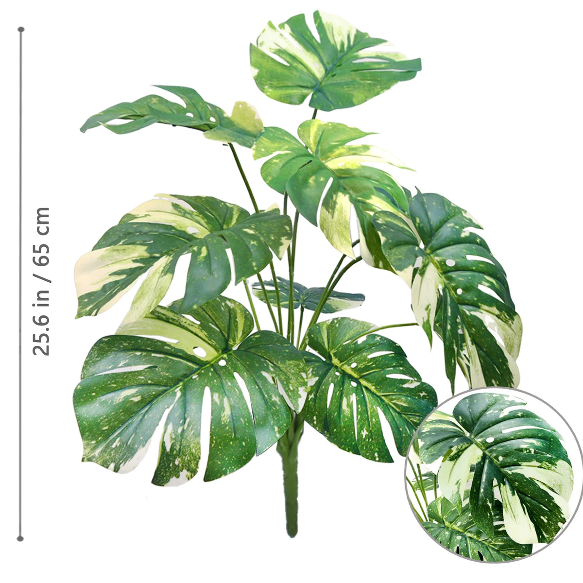 40-130cm（51.18in） Artificial Monstera Plant Fake Palm Tree Plastic Turtle Leaf Green Plant for Home Garden Room Office Decor