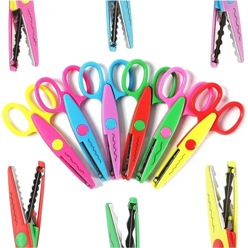 Student DIY Color Album Decorative Lace Scissors Comfortable Hand Scissors Paper Cuttings Scissors Art Safety Scissors New