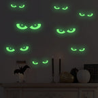 8 Pairs Glow in The Dark Halloween Eyes Window Clings Removable Luminous Fluorescent Window Sticker Halloween Wall Decal