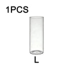 Cylinder Glass Cup Candlestick Wedding Transparent Candle Cup Holder Glass Vase Dining Table Candle Container Art Storage Jar