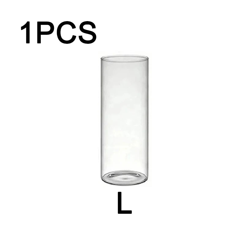 Cylinder Glass Cup Candlestick Wedding Transparent Candle Cup Holder Glass Vase Dining Table Candle Container Art Storage Jar
