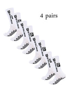 4 Pairs Men's Athletic SocK Soccer Socks Sports Grip Sock Anti-slip Basketball Socks Spot Rubber Non-Slip Soft Cotton Soccer Sox