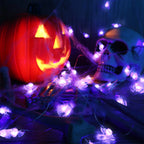 1pc 20/30 LED Halloween Bat Copper Wire String Light Battery Powered Purple Bat Fairy Lamp For Home Bedroom Festival Party Decor
