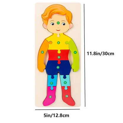 Wooden Puzzles for Kids Number, Dinosaur & Animal Jigsaw Toy