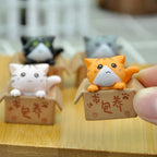 Kawaii Mini Cat Ornament Garden Kitten Statue Gift For Kids Children Baby Room Decoration Toy Miniature Figurines Home Decor