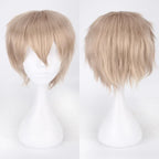 Men Women Synthetic Anime Cosplay Wigs Short Straight Hair Heat Resistance Multicolour Red White Pink Gray Brown