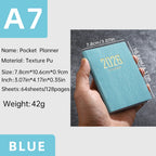A7 specification 2026 English planner book, mini portable pocket daily schedule book, 64 sheets 128 page thin weekly calendar