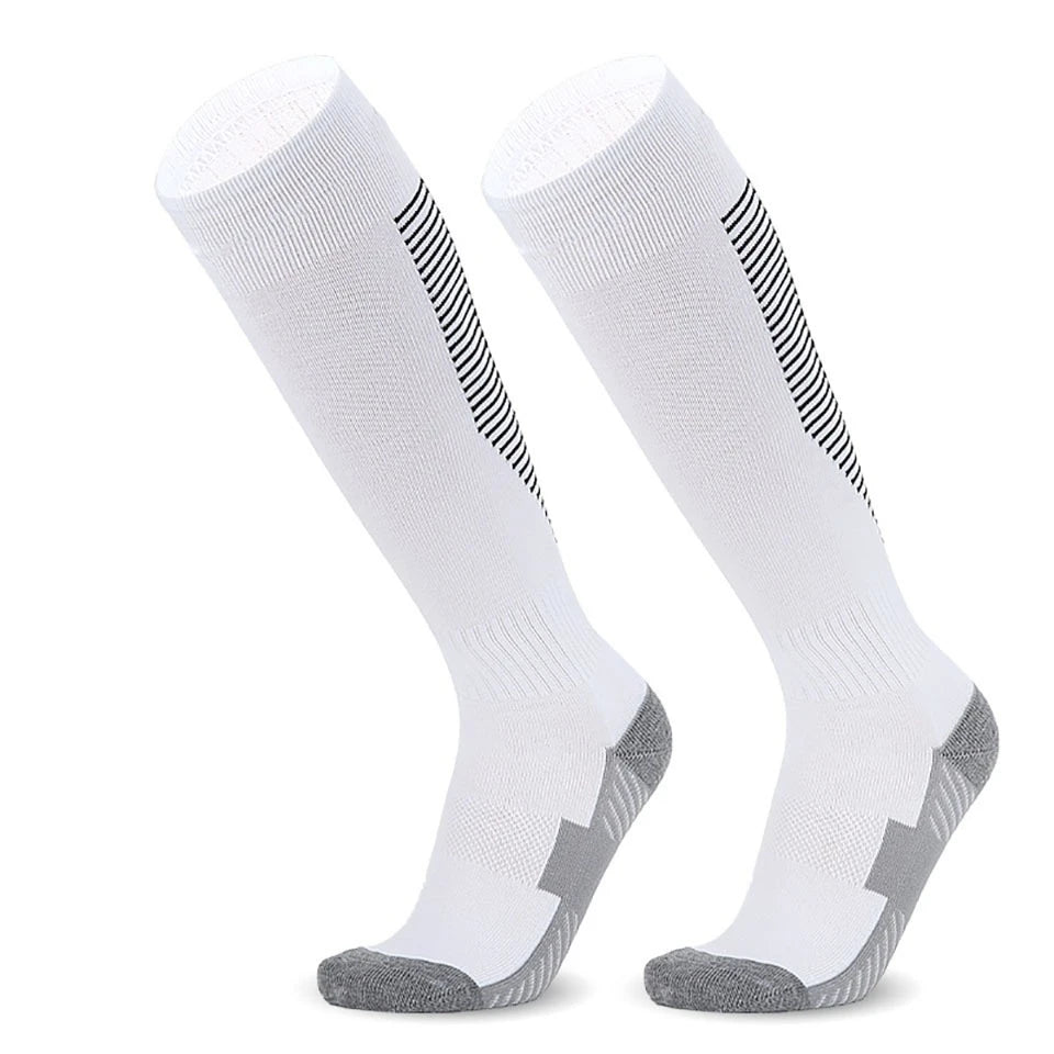 Loogdeel Soccer Socks Stretchy Compression Knee High Tube Socks Men Women Teens Kid Breathable Football Athletic Sports Socks