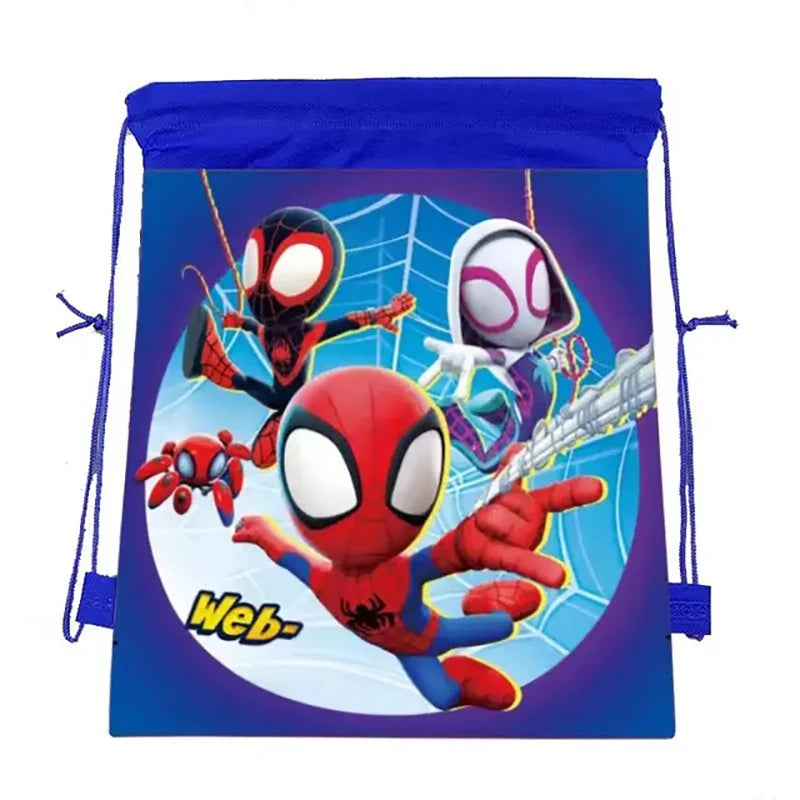 1/4/12Pc Cute Spider Nonwoven Loot Bag Drawstring Pockets Birthday Gift Bags for His Amazing Friends Party Supplies Spider Gifts