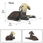 Oenux Classic Farm Animal Simulation Sheep Goat Argali Antelope Model Action Figure Poultry Figurines Cute Toy For Kid Gift
