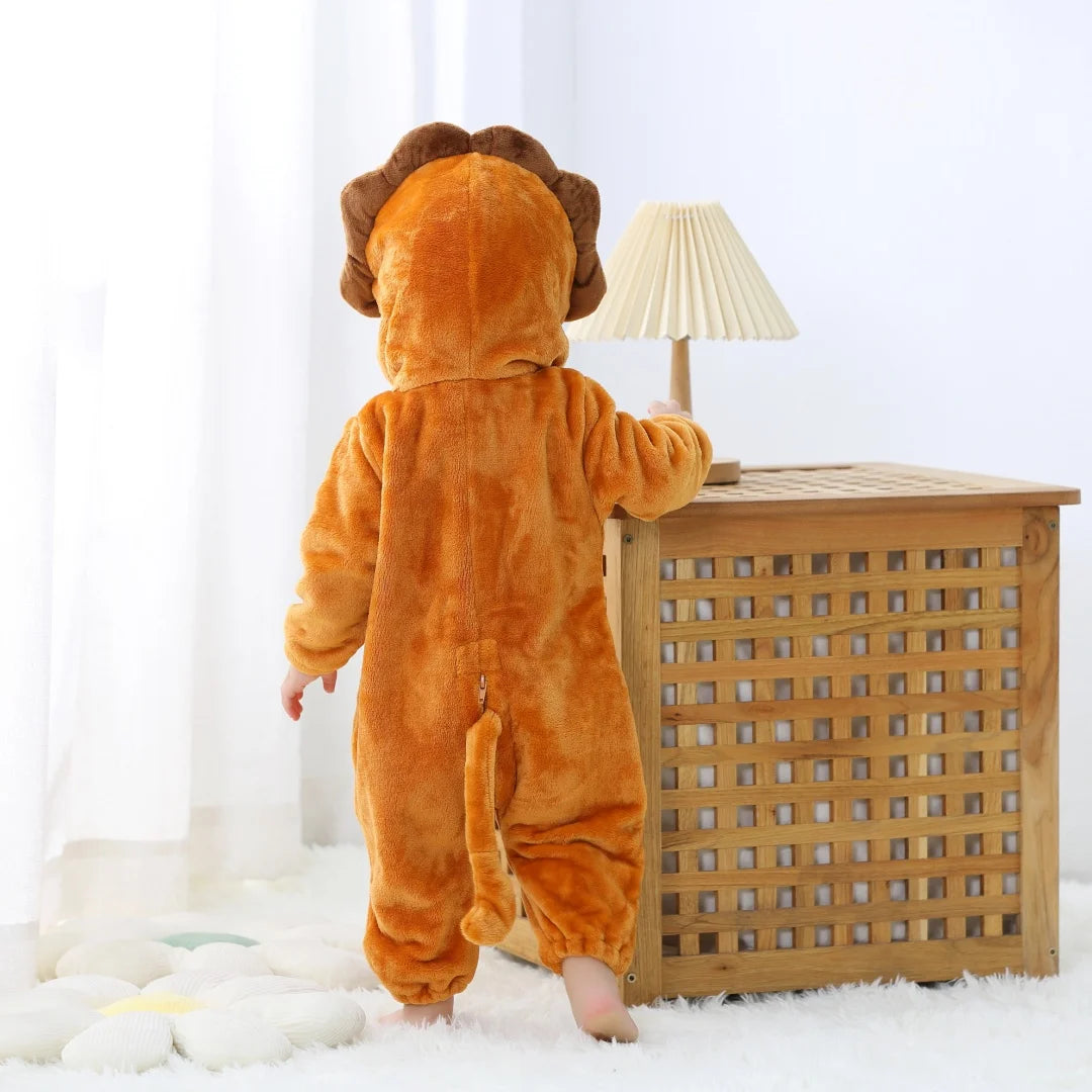 Baby Kigurumi Cute Lion Cartoon Romper Infant Kids Animal Onesies Jumpsuit Toddler Clothes Halloween Girls Boys Cosplay Costumes