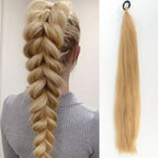 LUPU Synthetic Ponytail Extension with Elastic Tie Hair Band 26" Long Straight Colored Braiding Ponytail Ombre Pink Purple Blue