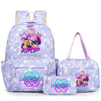 3Pcs/Set KPop Demon Hunter School Bags Girls Teens Rumi Mira Zoey Youth School Backpack Travel School Students Laptop Backpack