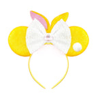 2025 New Style Mickey Minnie Ear Headband Sequin Bows Girl Adult Kids Halloween Party Cosplay Hair Accessories Princess Hairband