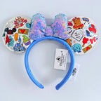 Disney Princess Headband Mickey Ear Rapunzel Sequin Bow Hair Hoop Birthday Gift Girl Accessories Halloween Gift Christmas Jack