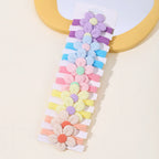 10pcs Cute Girls Nylon Flower Hair Ties Candy Elastic Bow Hair Bands Pigtails Hair Rope Rubber Hair Gum Scrunchies Accessories