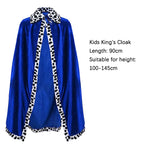Adult Kids Cape King Prince Cosplay Costume Crown Shawl Parent-child Activity Party Performance Costume Halloween Cloak
