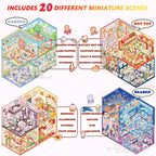 20Pcs 20in1 3D Cartoon Sticker Book | DIY Scenes Creative Gift for Kids, Portable Sticker Album for Birthday Christmas Crafts